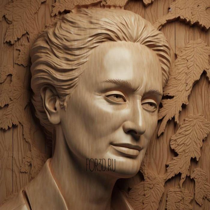 Meryl Streep 3 stl model for CNC